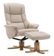 Florence Plush Leather Swivel Recliner & Footstool