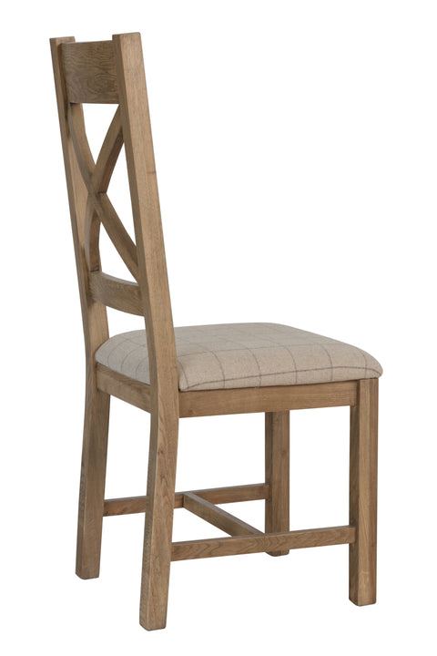 Litchfield Wooden Cross Back Dining Chair (Natural Check)