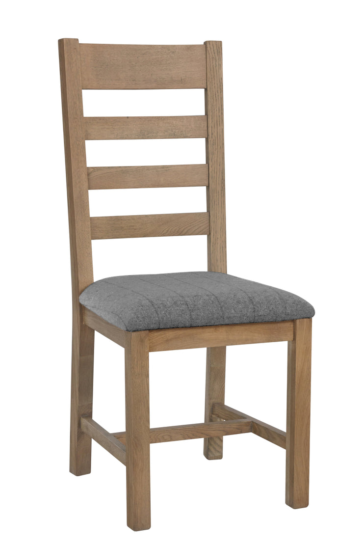 Litchfield Wooden Slatted Dining Chair (Grey Check)