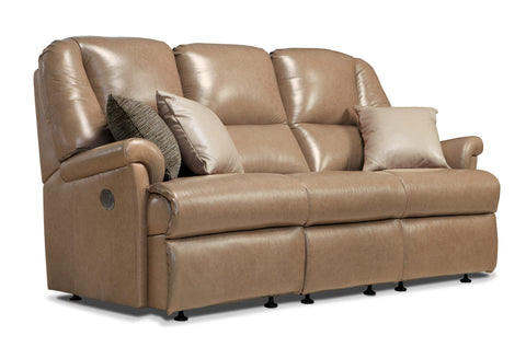 Sherborne Milburn Leather Fixed 3 Seat Sofa