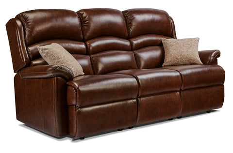 Sherborne Olivia Leather Fixed 3 Seater Sofa