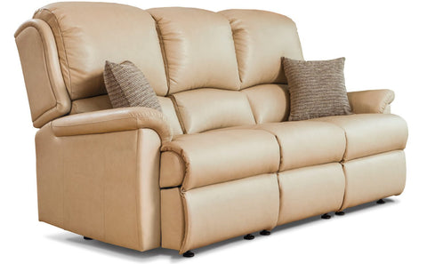 Sherborne Virginia Leather Fixed 3 Seater Sofa
