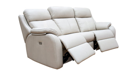 G Plan Kingsbury Leather Curved 3 Seat Recliner Sofa